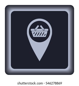 Shopping basket icon, web design element