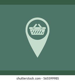 Shopping basket icon, web design element