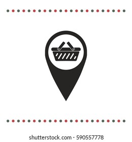 Shopping basket icon, web design element