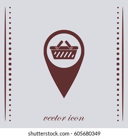 Shopping basket icon, web design element