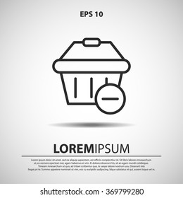 shopping basket icon for web and mobile. flat design style