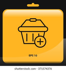 shopping basket icon for web and mobile. flat design style