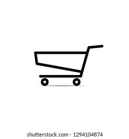 shopping basket icon with wheel o white background