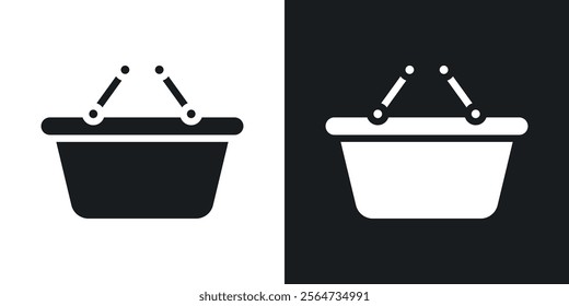 Shopping basket icons in flat syle