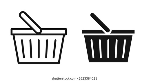 Shopping basket icons on white background for web