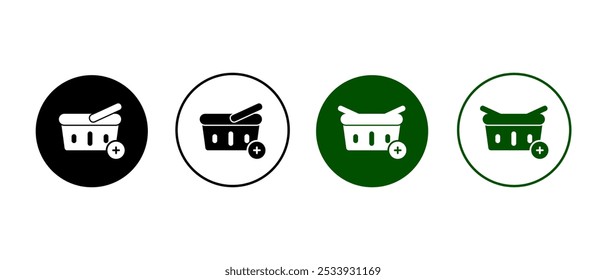 shopping basket icons. Shop handbag icon in flat style - stock vector.