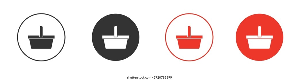 Iconos de la cesta de la compra Ilustración vectorial plana simple de la silueta