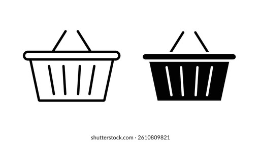 Shopping basket icons. thin line vector icons