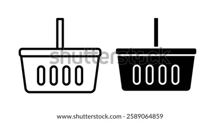 Shopping basket icons thin line illustrations designs