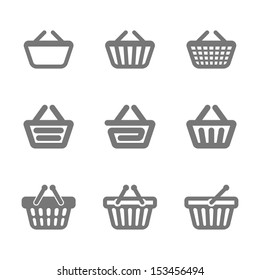 Shopping Basket Icons. Vector.