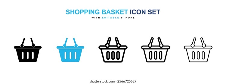 Shopping basket icons vector collection pack.