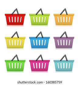 Shopping basket icons, vector eps10 illustration