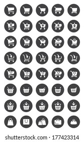 Shopping basket icons for web design. vector