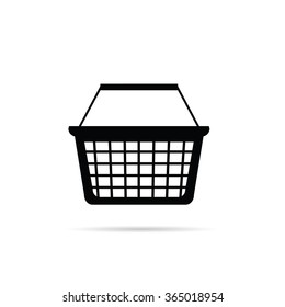 shopping basket illustration in black color