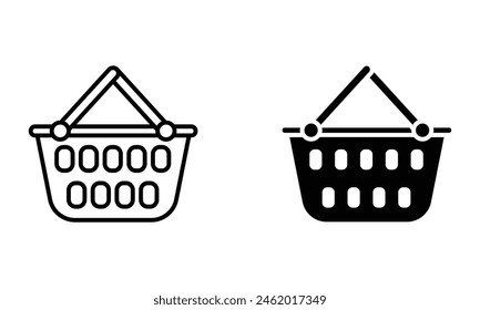 Shopping basket, illustration of shopping and commerce icon vector