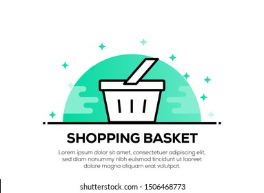 SHOPPING BASKET AND ILLUSTRATION ICON CONCEPT