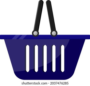 Cesta de compras, ilustración, vector sobre fondo blanco.