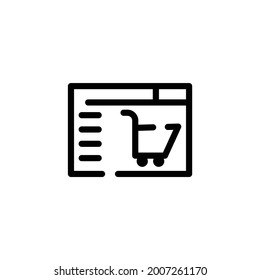 Shopping Basket incomplete line art icon template