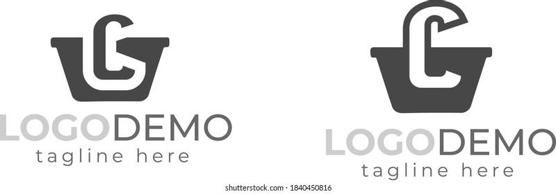Shopping Basket And initial C latter logo design vector Illustration .