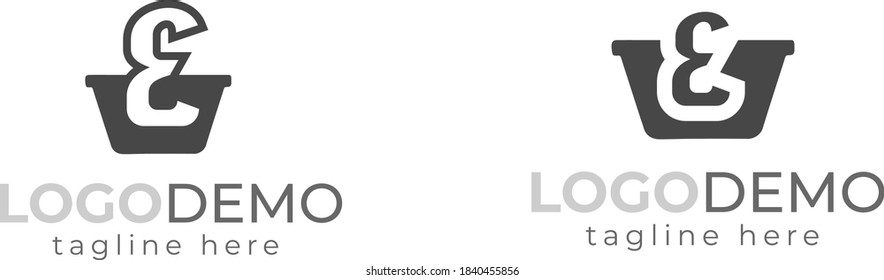 Shopping Basket And initial E latter logo design vector Illustration .