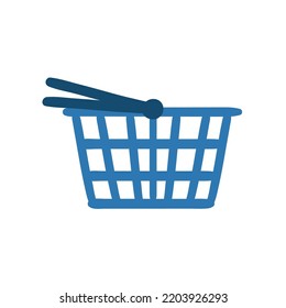 icono plano aislado de la cesta de la compra