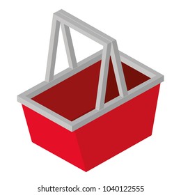 shopping basket isometric icon