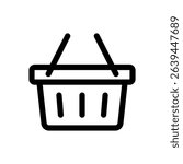 Shopping basket line icon. Basket icon.