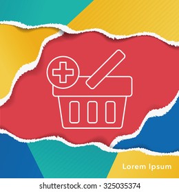 shopping basket line icon