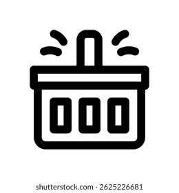shopping basket line icon. Clean and minimalist vector icon for websites, mobile apps, presentations, and logos. Fully scalable and customizable for any project.