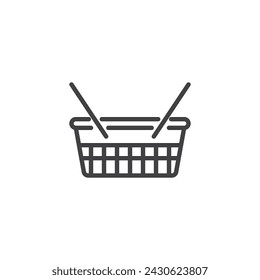 Warenkorb Linie Symbol. Lineares Stilzeichen für mobiles Konzept und Web-Design. Warenkorb-Umriss-Vektor-Symbol. Symbol, Logo-Darstellung. Vektorgrafik