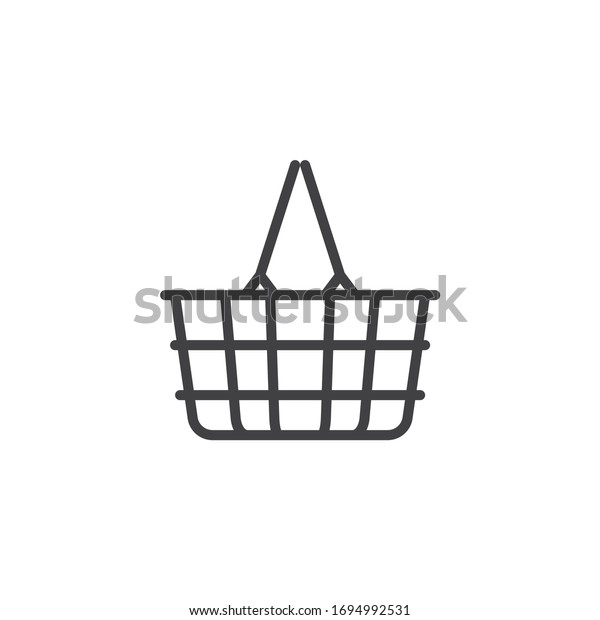 Shopping basket line icon. linear style\
sign for mobile concept and web design. Wire basket outline vector\
icon. Symbol, logo illustration. Vector\
graphics