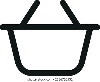 Shopping basket line icon. Shopping trolley element for web and apps. Cart, bag or basket element.