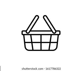 Shopping basket line icon. Vector symbol in trendy flat style on white background. Shopping basket sing for design.