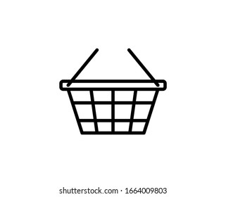 Shopping basket line icon. Vector symbol in trendy flat style on white background. Shopping basket sing for design.