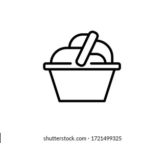 Shopping basket line icon. Vector symbol in trendy flat style on white background. Shopping basket sing for design.
