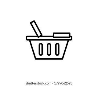 Shopping basket line icon. Vector symbol in trendy flat style on white background. Shopping basket sing for design.