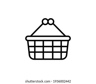 Shopping basket line icon. Vector symbol in trendy flat style on white background. Shopping basket sing for design.