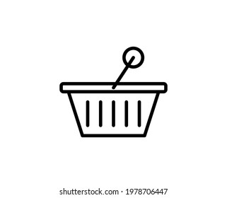 Shopping basket line icon. Vector symbol in trendy flat style on white background. Shopping basket sing for design.