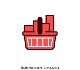 Shopping basket line icon. Vector symbol in trendy flat style on white background. Commerce sing for design.