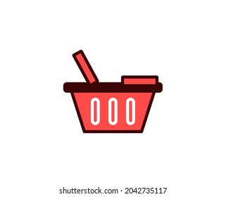 Shopping basket line icon. Vector symbol in trendy flat style on white background. Commerce sing for design.