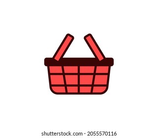 Shopping basket line icon. Vector symbol in trendy flat style on white background. Commerce sing for design.