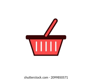 Icono de la línea de la cesta de compras. Símbolo vectorial en estilo plano y a la moda sobre fondo blanco. El comercio canta por el diseño.