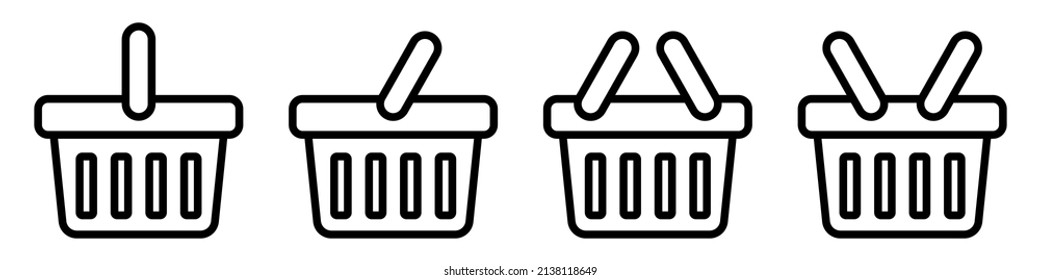 Icono de línea de cesta de compras - ilustración vectorial