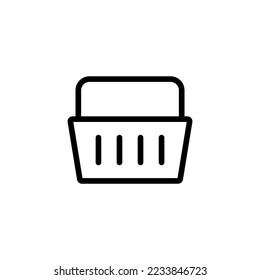 Shopping basket line icon vector design