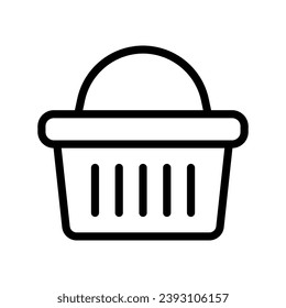 Shopping basket line icon - vector illustration