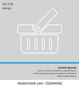 Shopping basket line icon - vector illustration