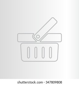 Shopping basket line icon - vector illustration