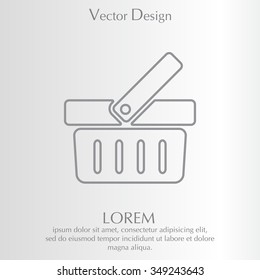 Shopping basket line icon - vector illustration