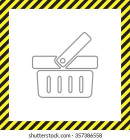 Shopping basket line icon - vector illustration