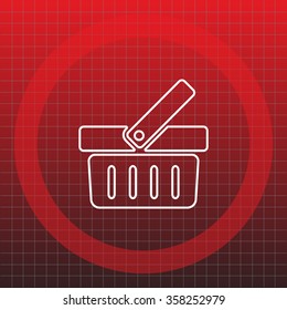 Shopping basket line icon - vector illustration